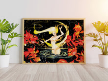 Charger l'image dans la galerie, Nymphe et poissons - Print Tableau Rigide