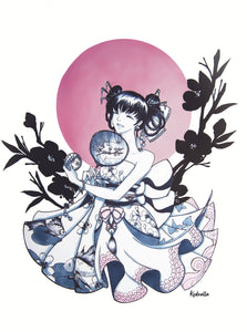 Geisha (Pink) - Print Tableau Rigide