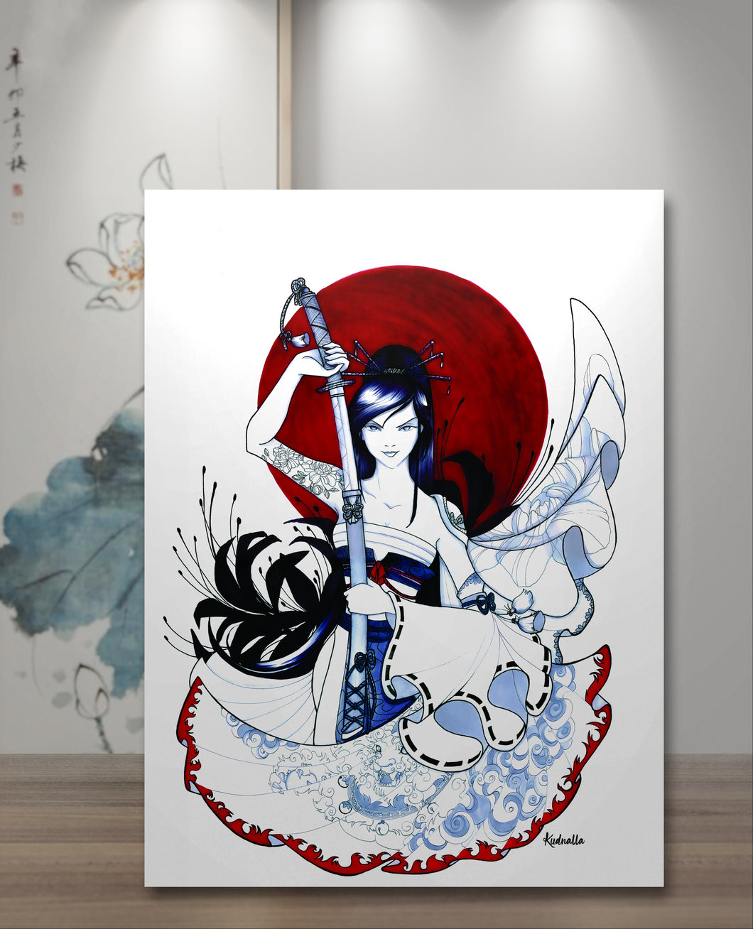 Geisha Rouge Warrior - Print Tableau Rigide