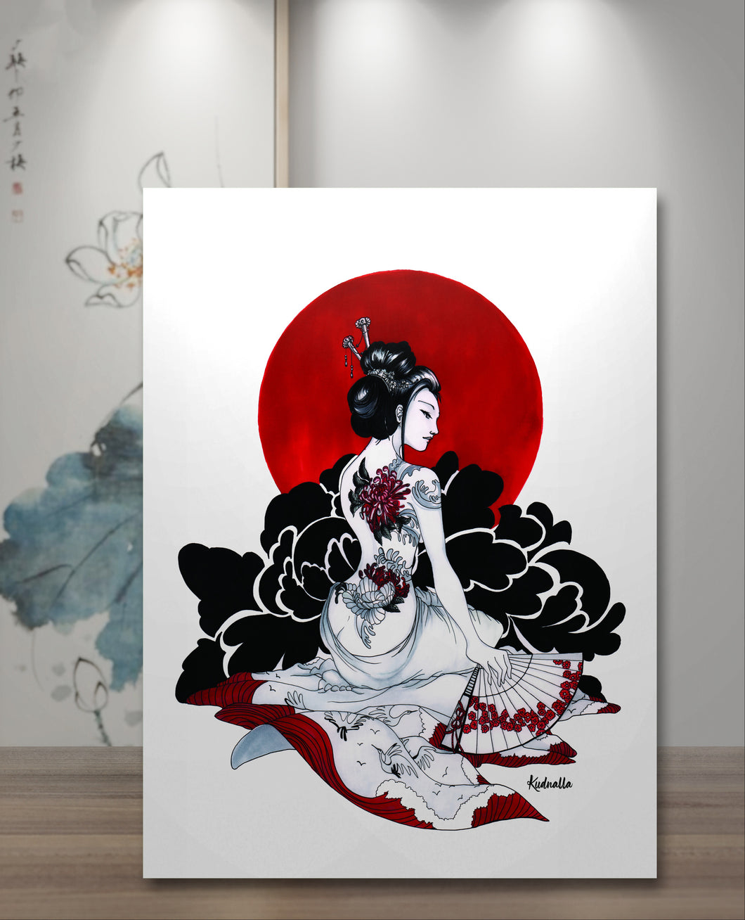 Geisha (Red) - Print Tableau Rigide