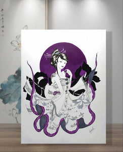 Geisha (Purple) - Print Tableau Rigide