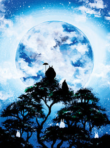 Totoro Arbres Ghibli - Print Tableau Rigide